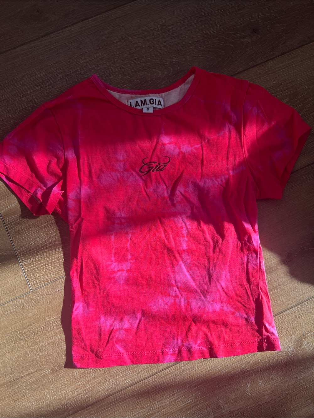 I.AM.GIA Hot Pink Tie-Dye Logo Tee